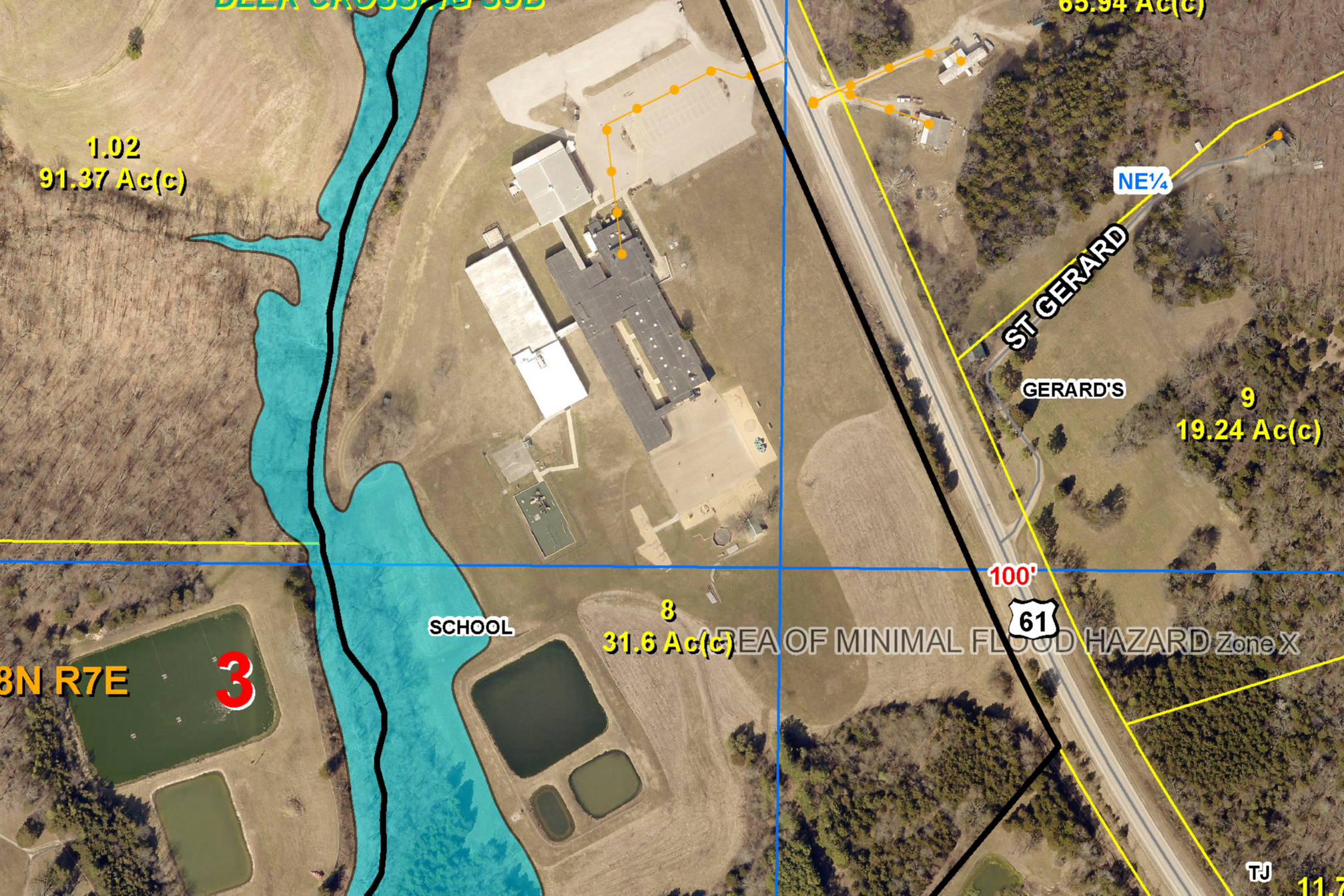 Aerial map of the Bloomsdale Elementary campus