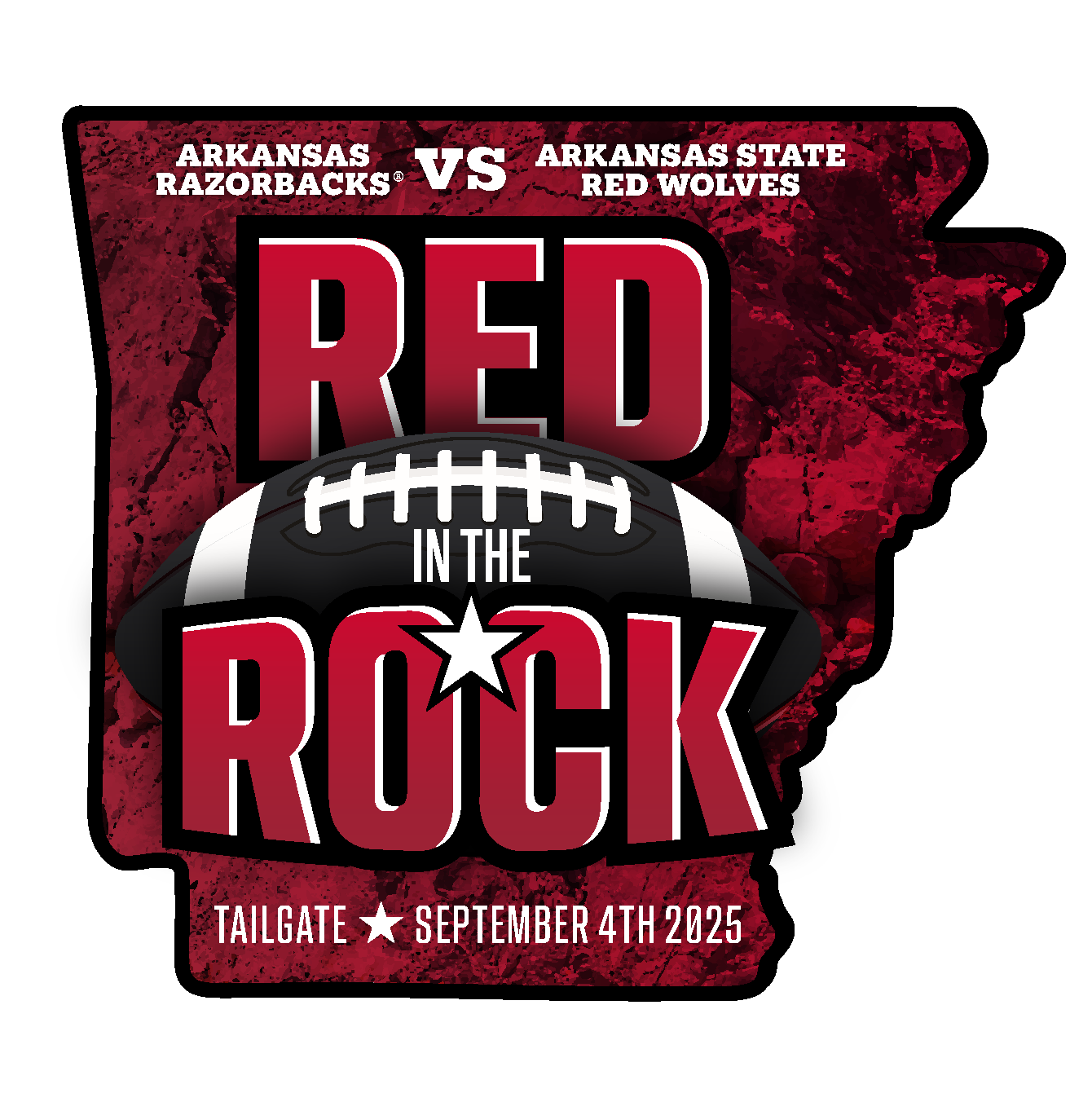 red in the rock tailgate logo
