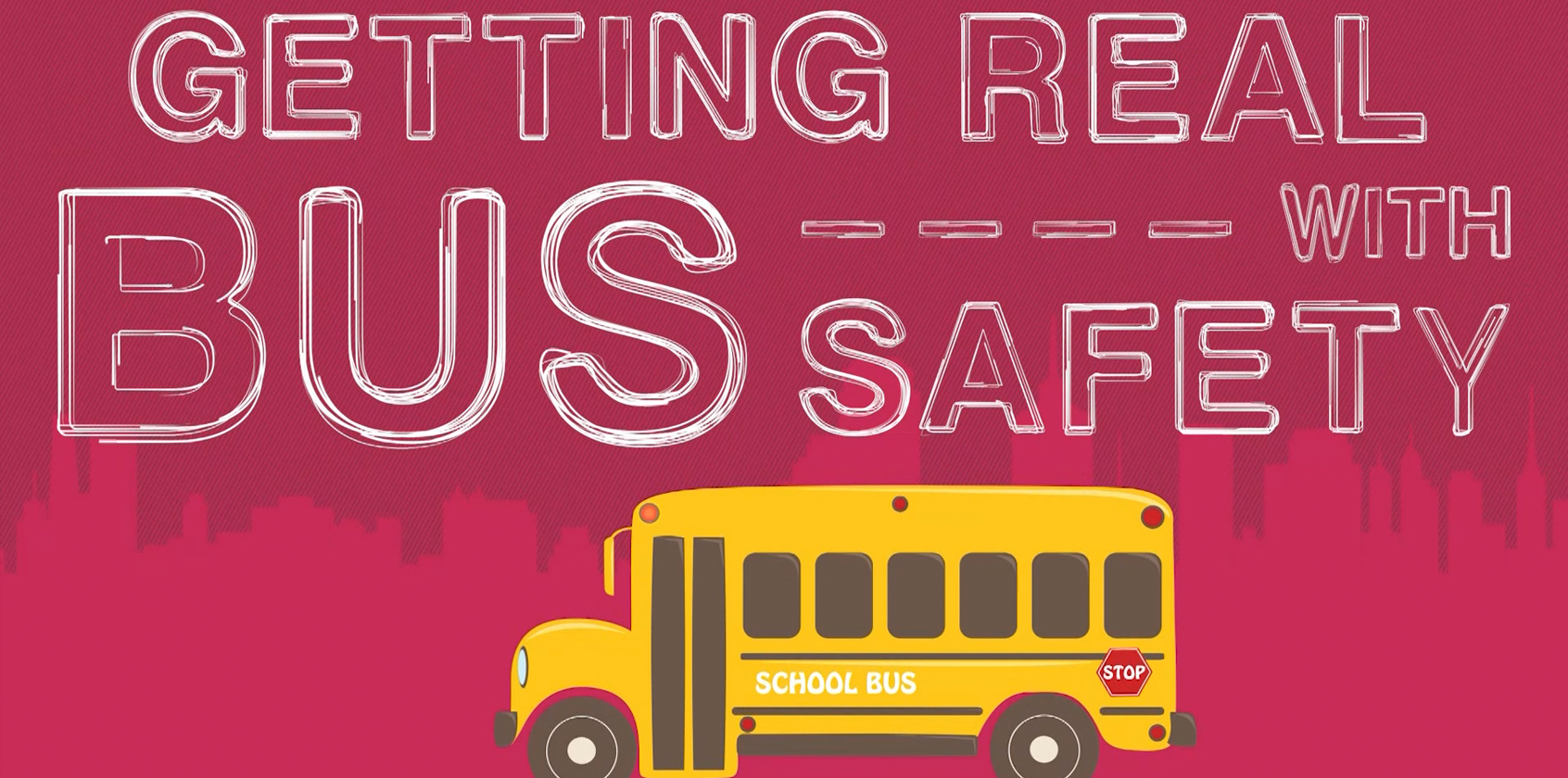 Bus Safety graphic with a school bus