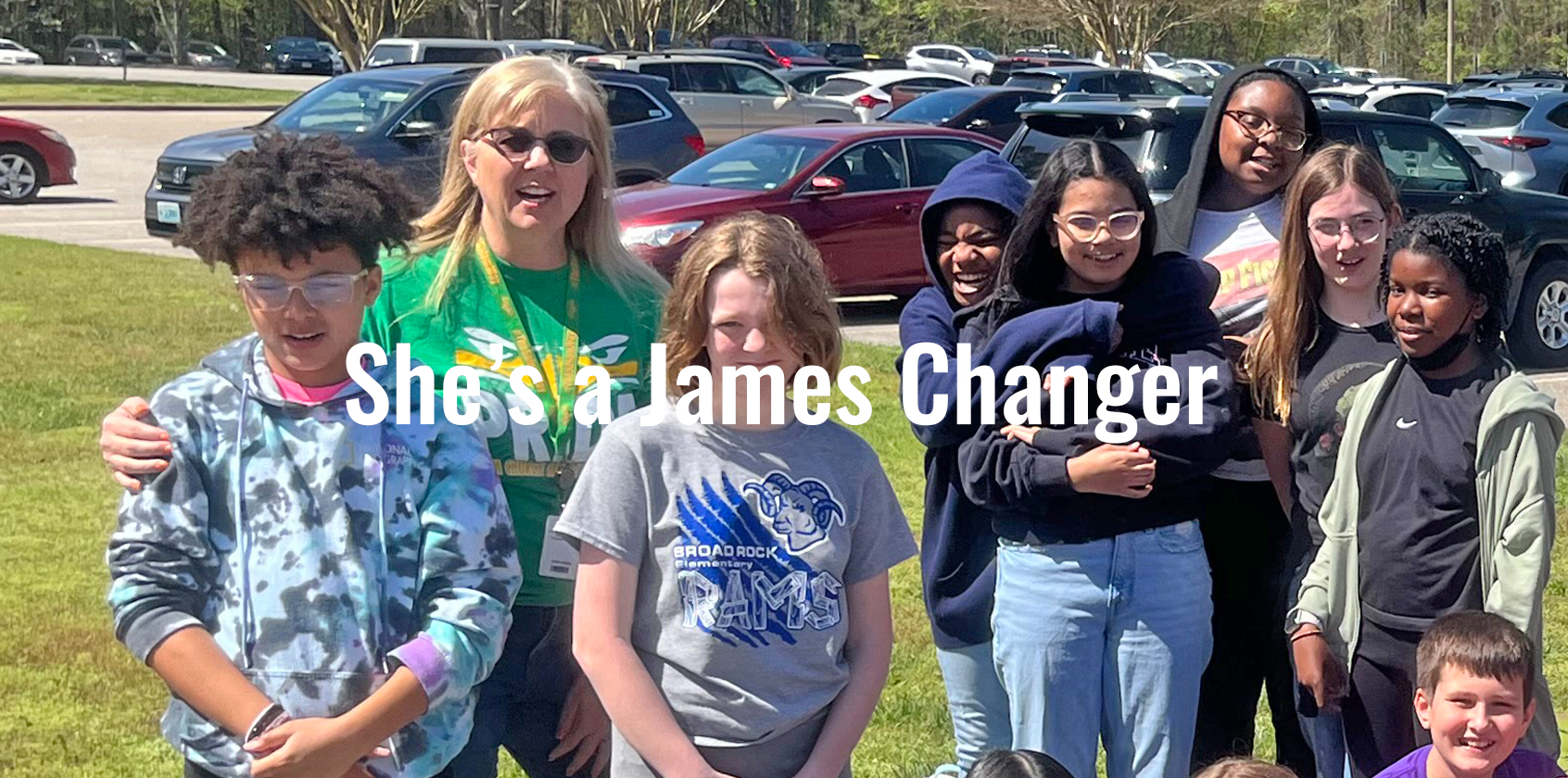 photo of students with a teacher