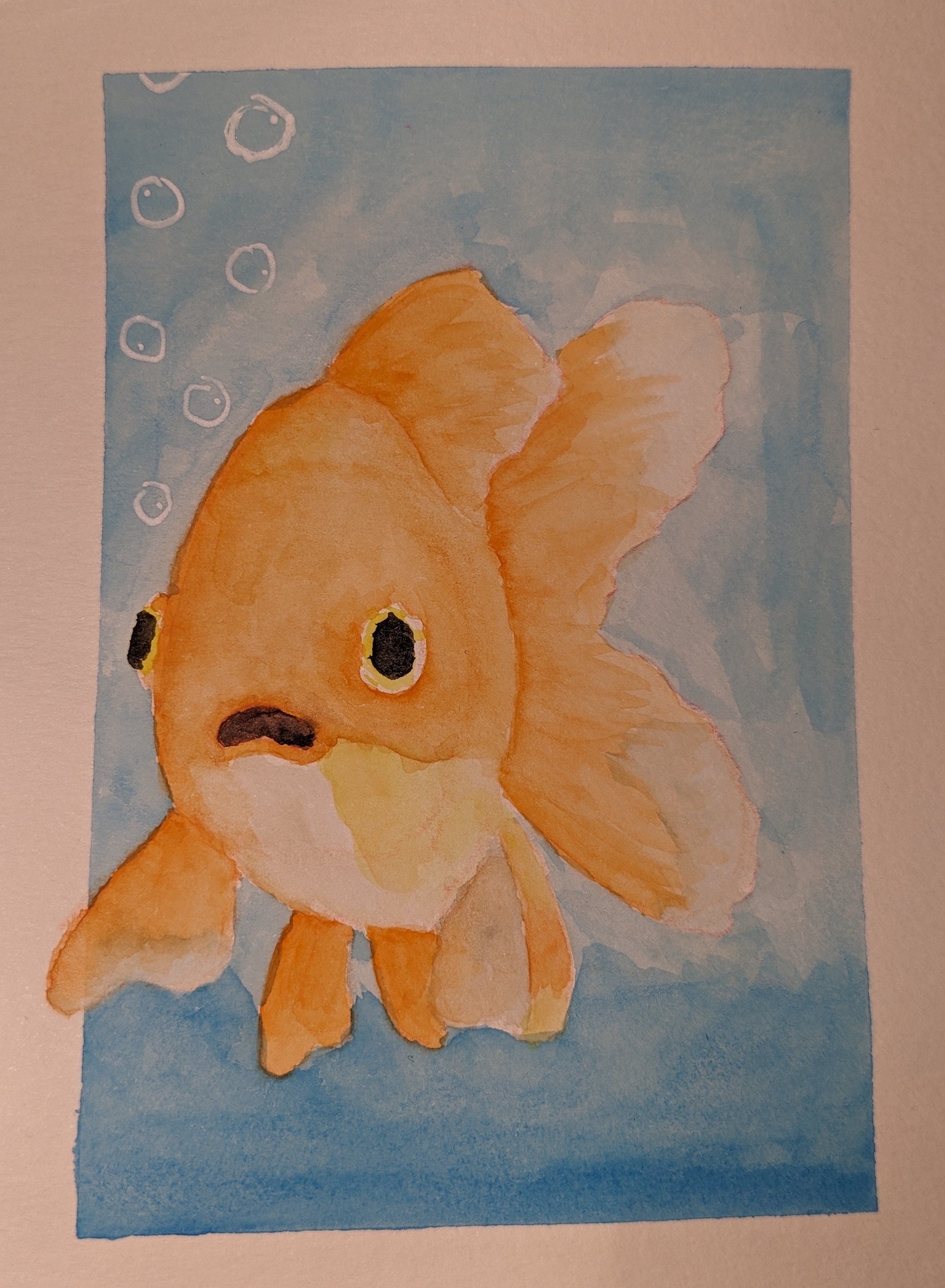 Artwork of a goldfish swimming