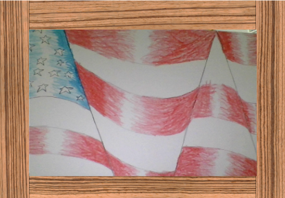 Artwork of a wavy American flag