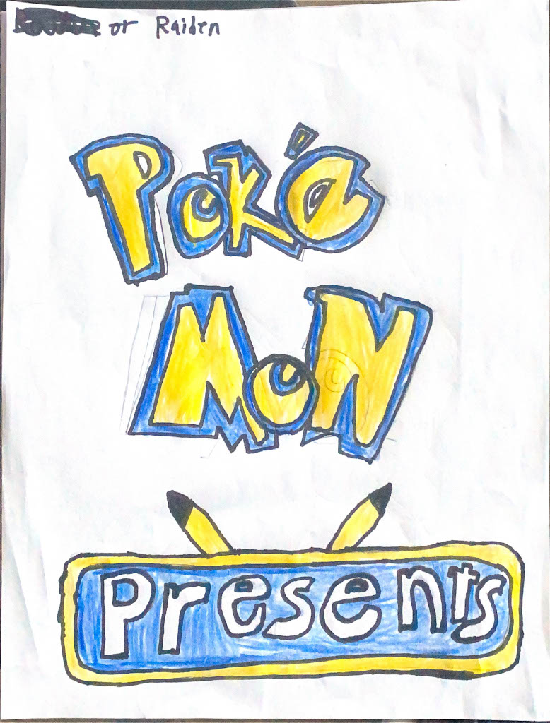 Artwork of the Pokémon logo and text that says "presents" 
