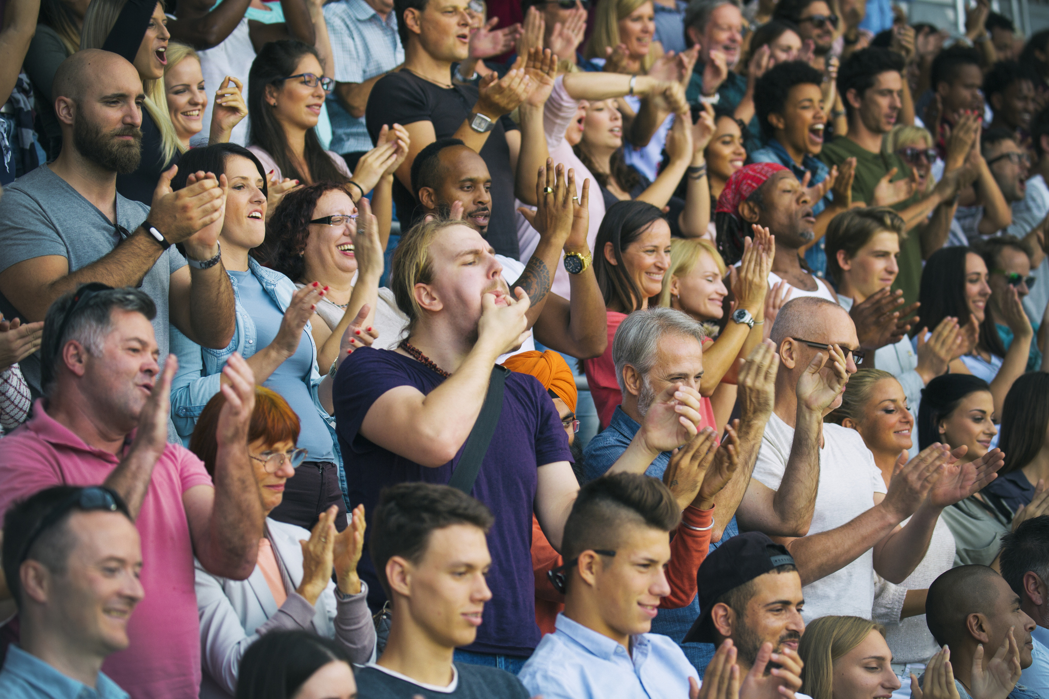 parents cheering in stands