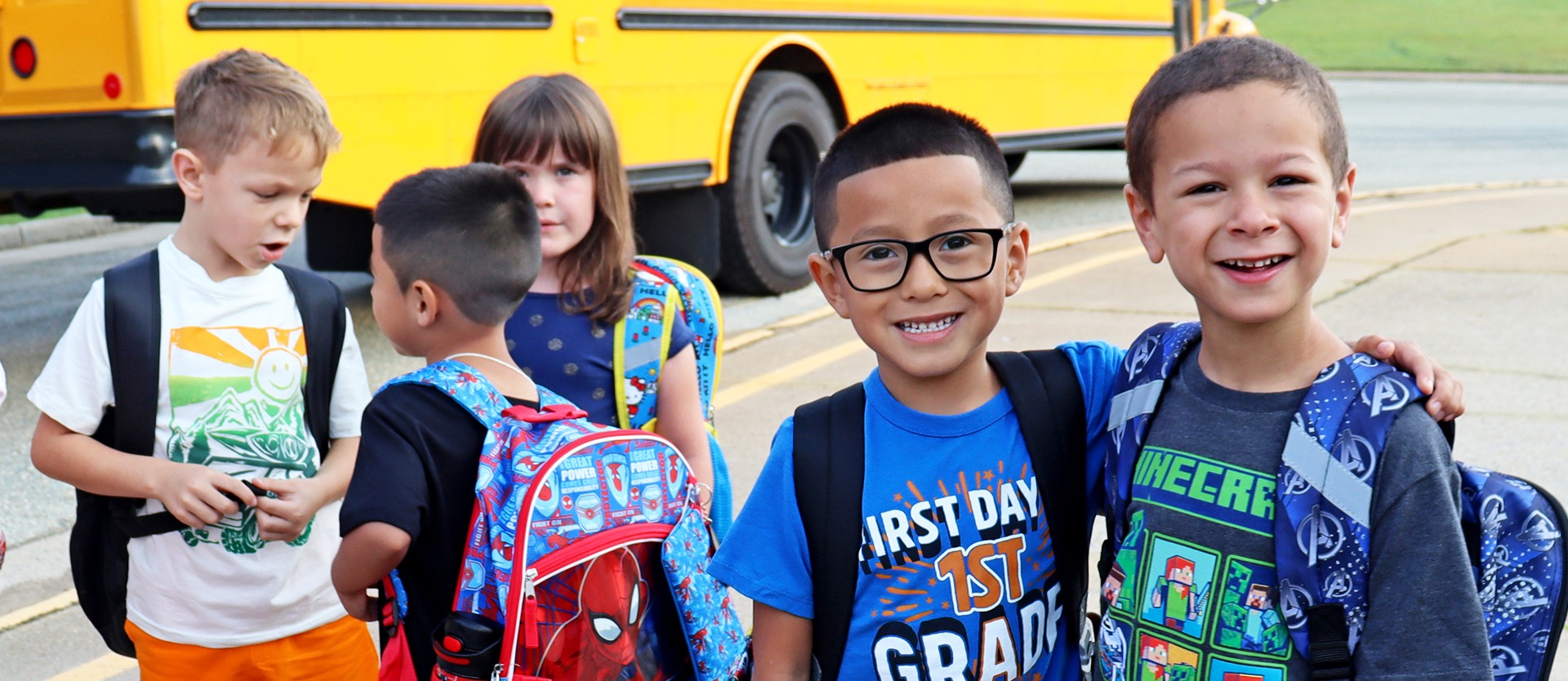Students arriving on first day
