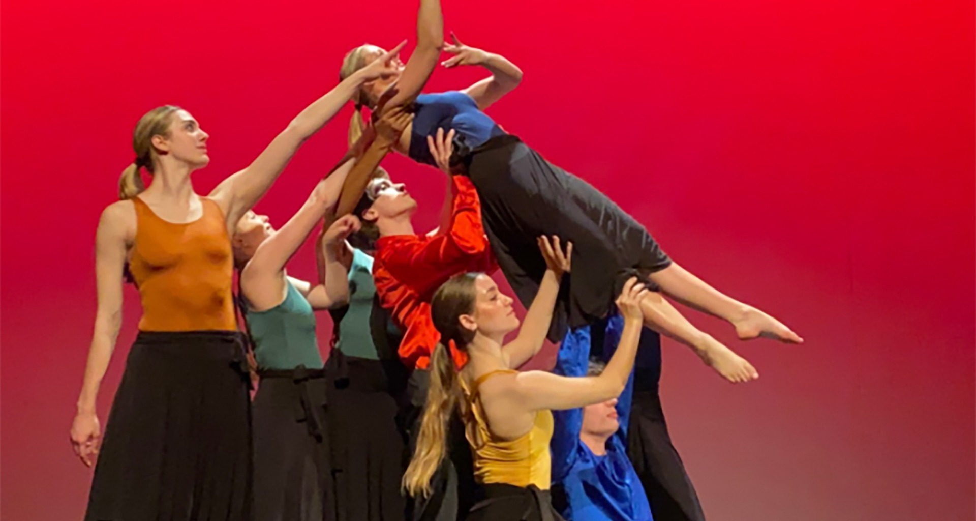 Students dancing on stage