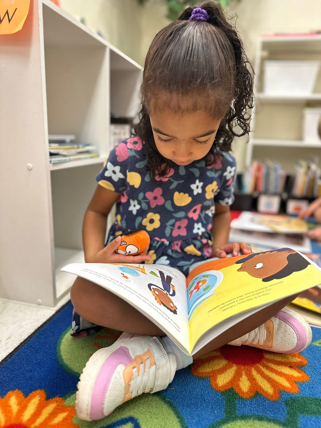 student reading a book