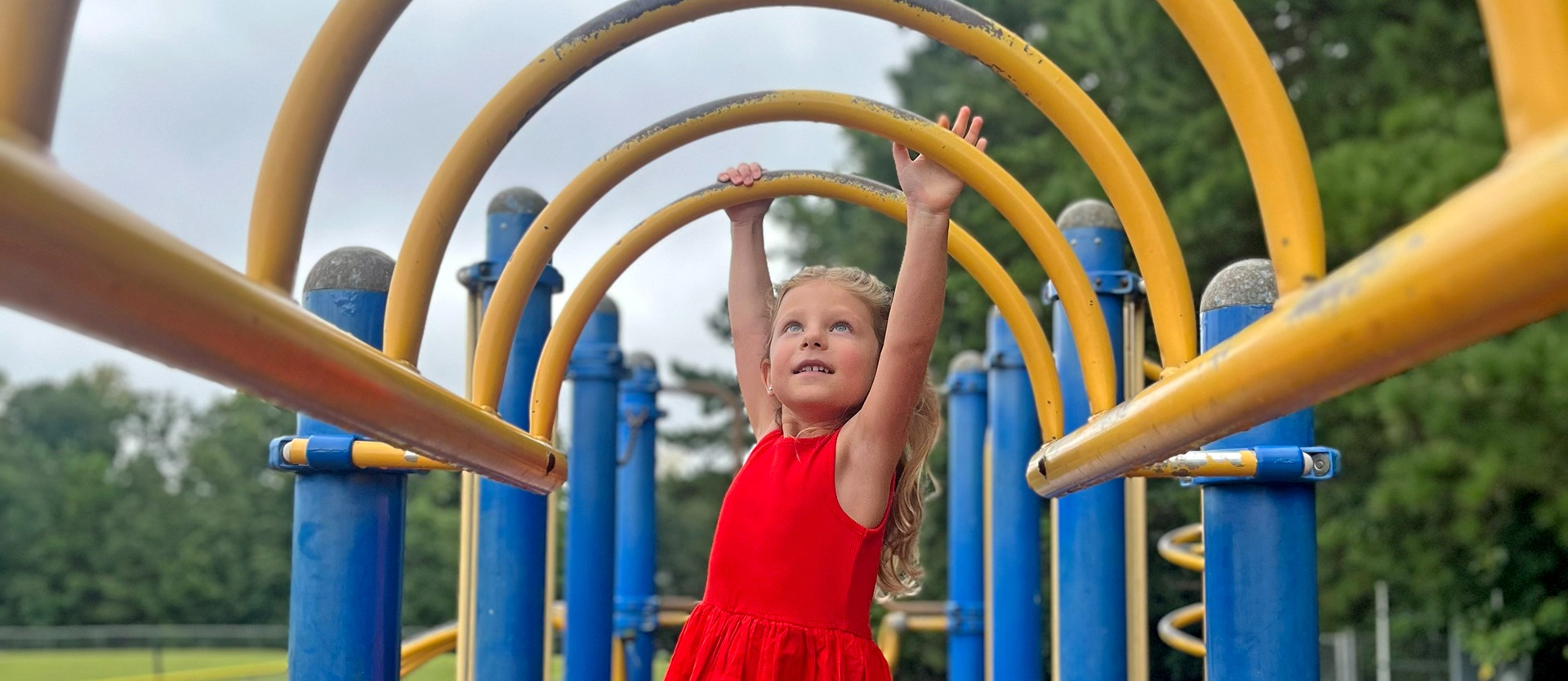 Young female playing on the playground
