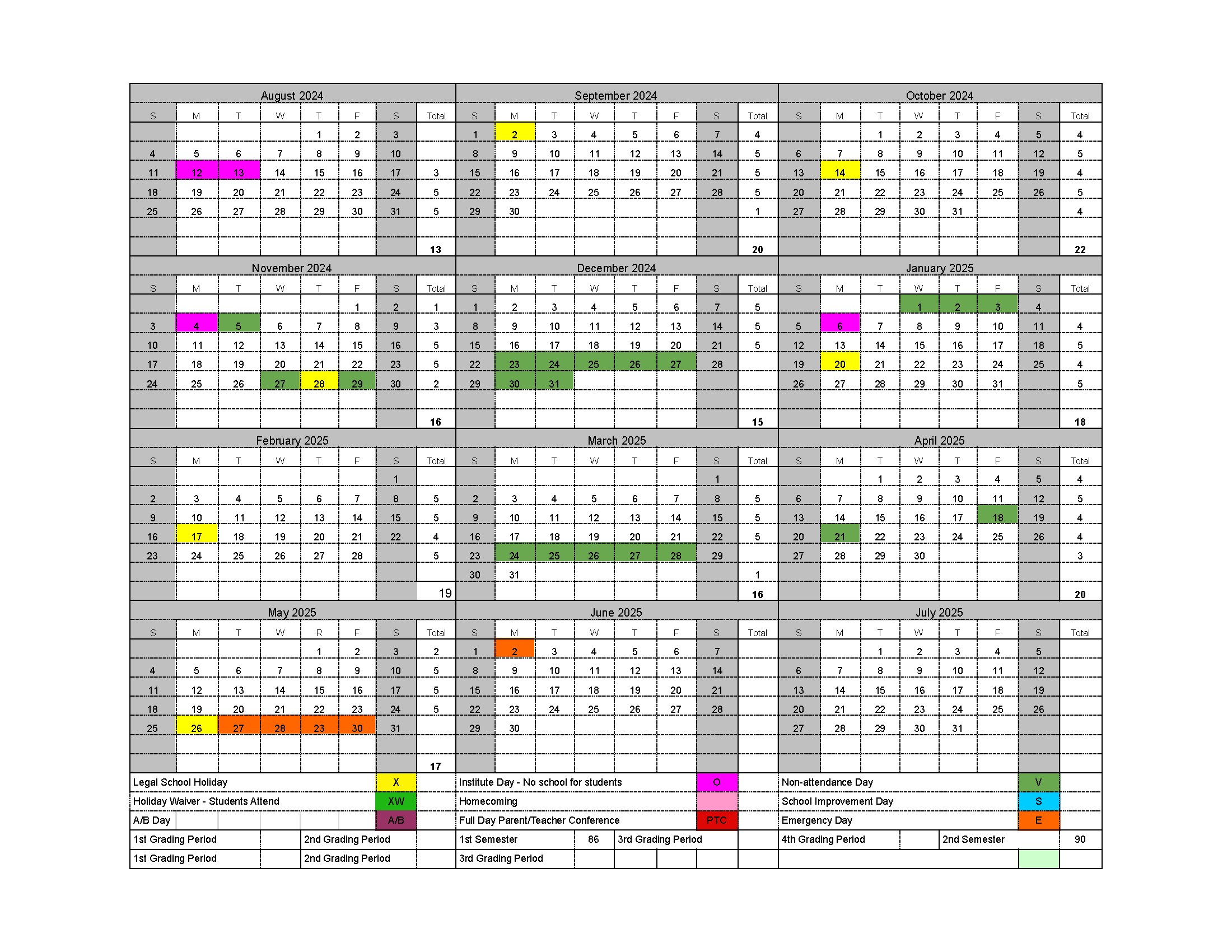 Bell Schedule & Calendar Minooka Community High School District 111
