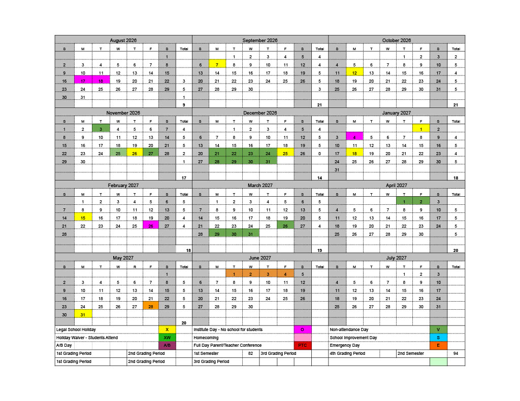 2026-27 Calendar
