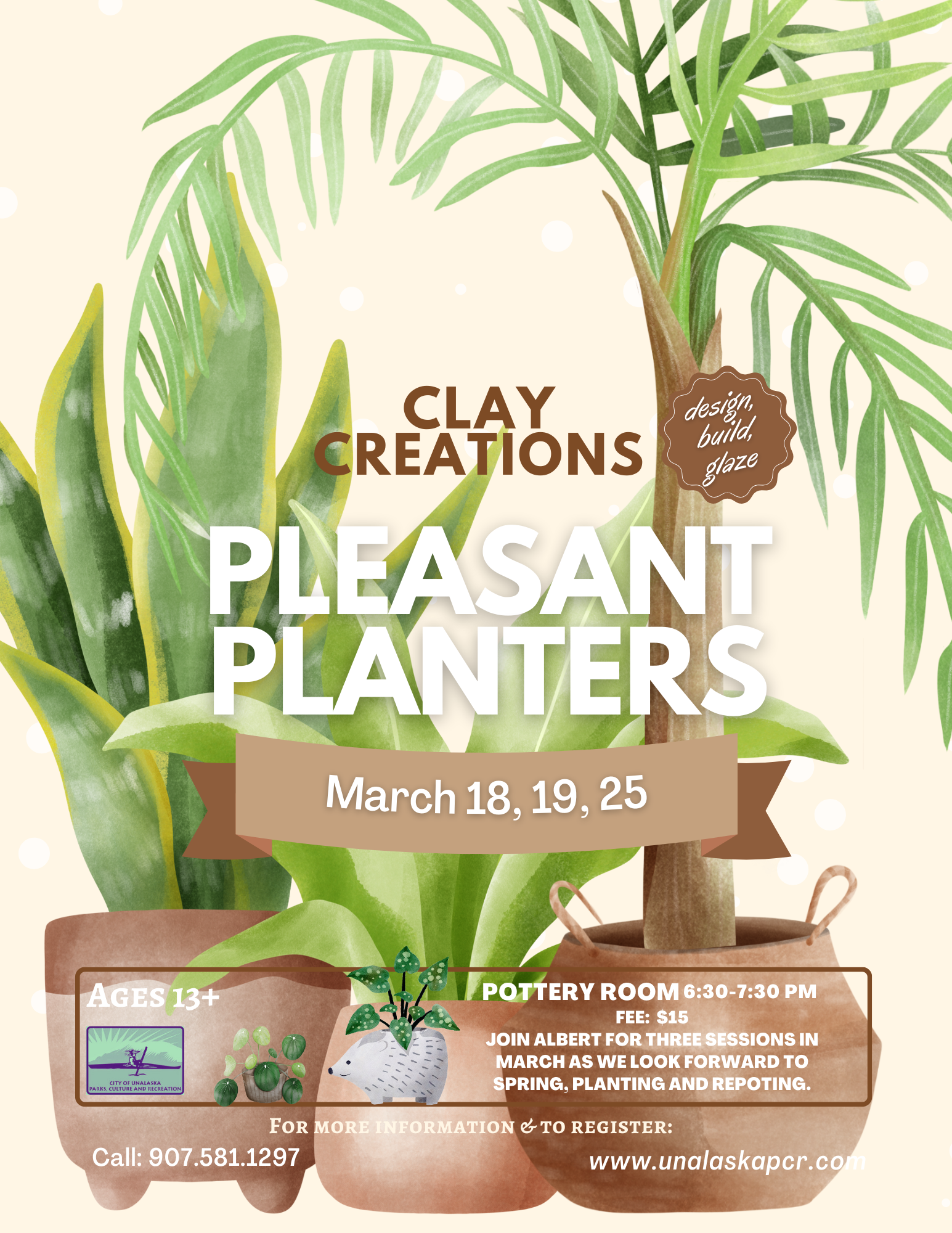 Clay creations pleasant planters