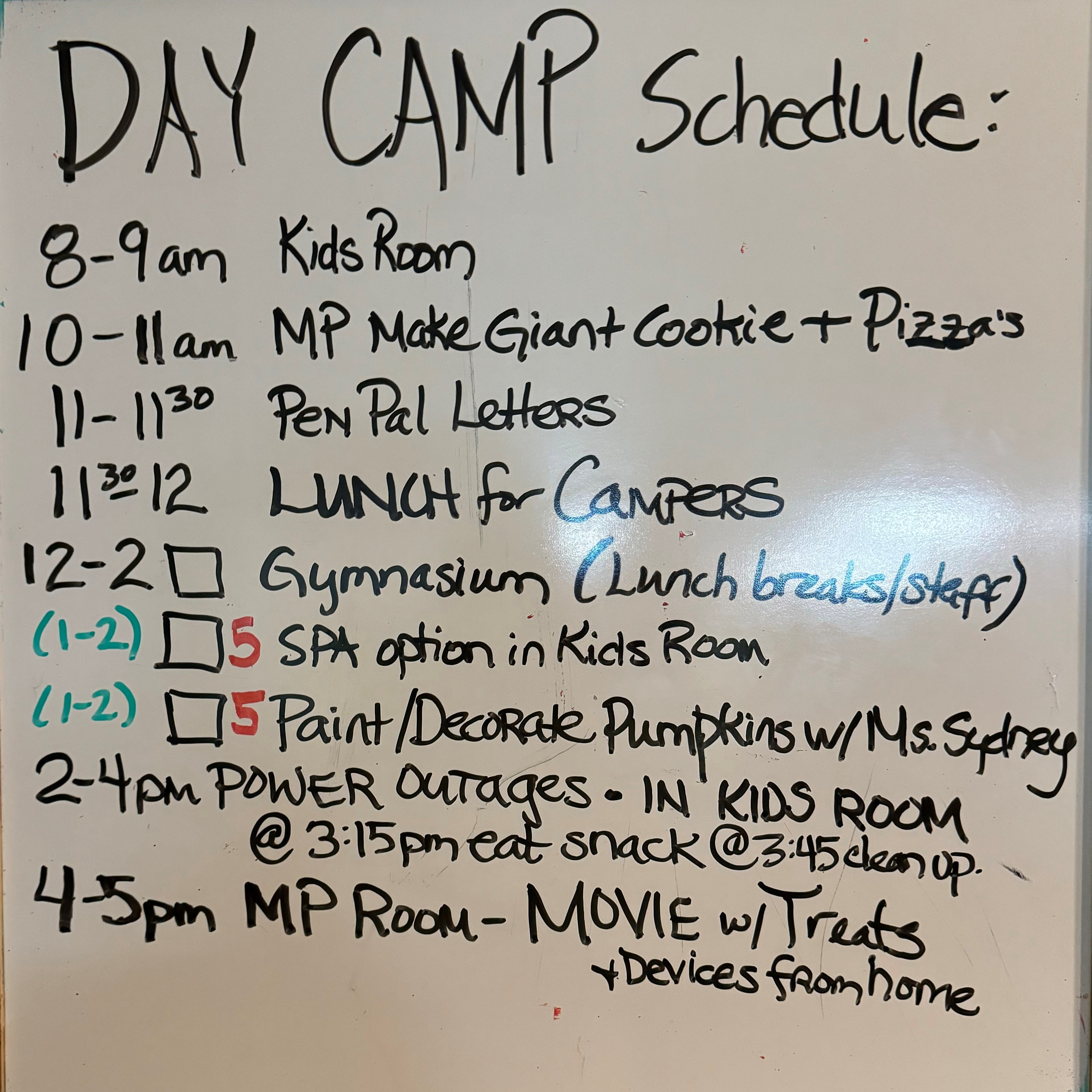 schedule board