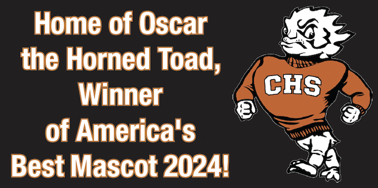 Oscar the Horned Toad mascot