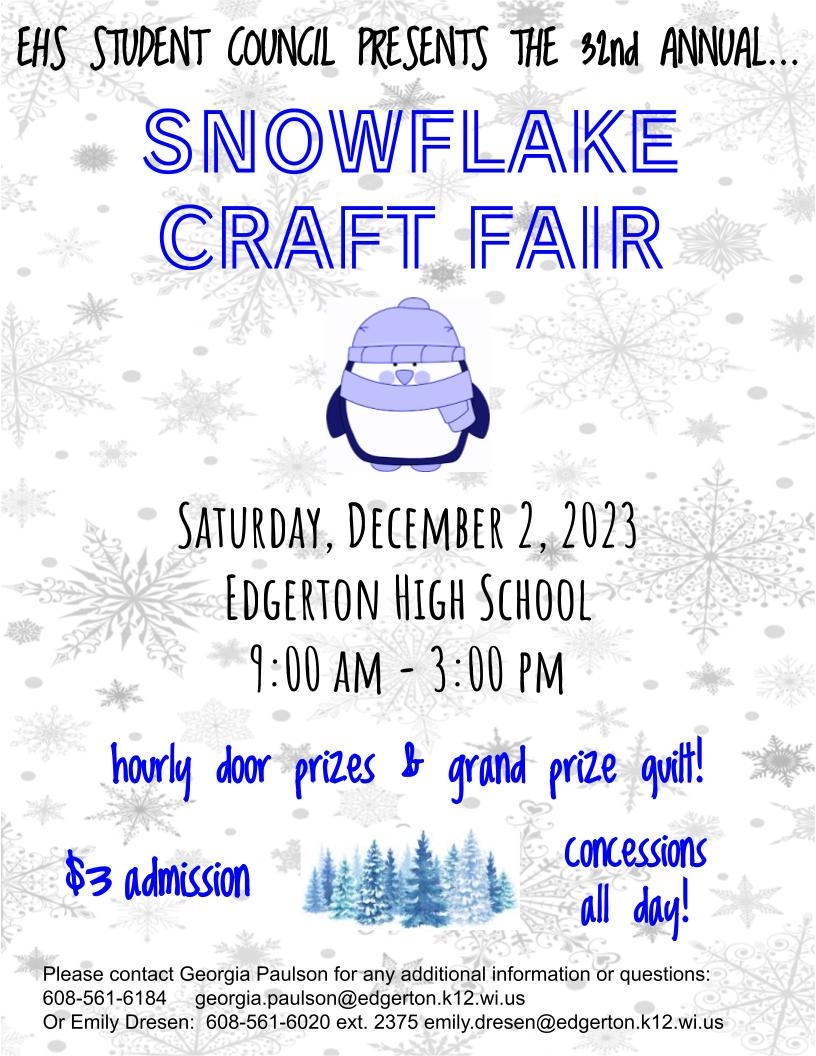 2023 snowflake craft fair poster