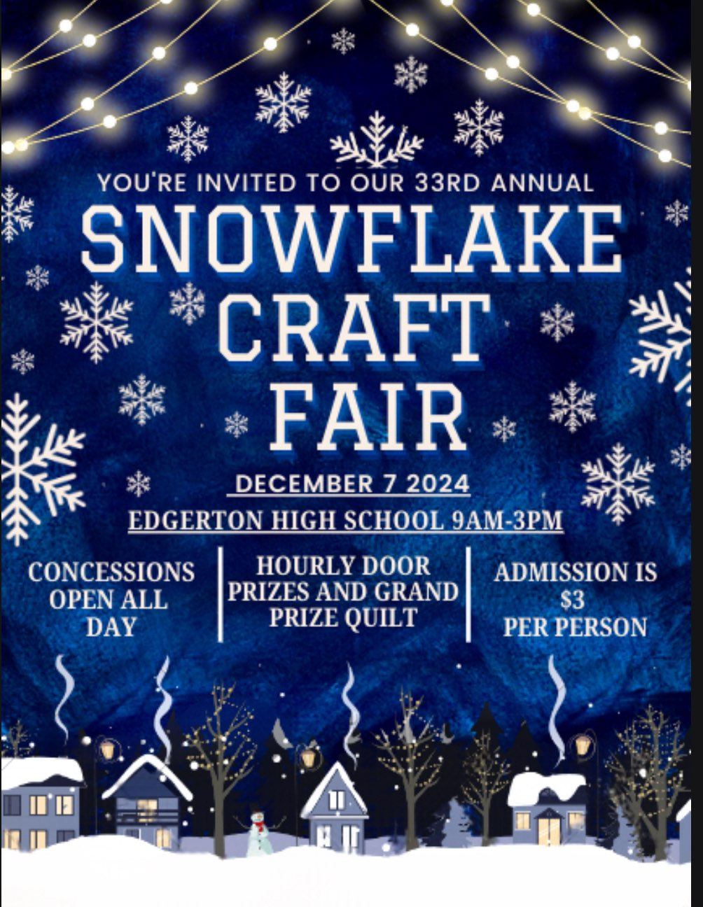 2024 snowflake craft fair poster