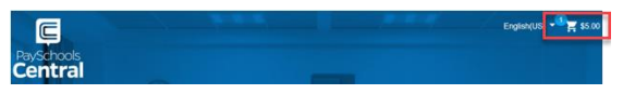 You will now see a blue circle in the upper right-hand corner of your screen where your cart is. The blue circle indicates there are items in your cart and the number indicates the number of items.