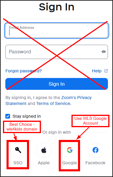 Zoom Web Login - Use SSO