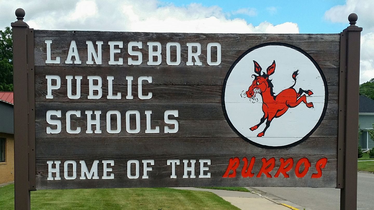 Lanesboro  Public Schools Home of the Burros Sign