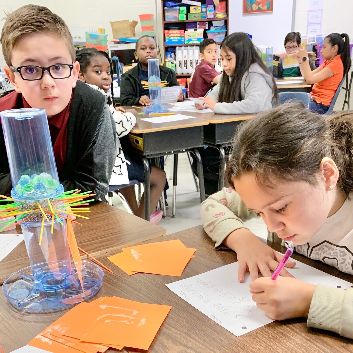 Students working