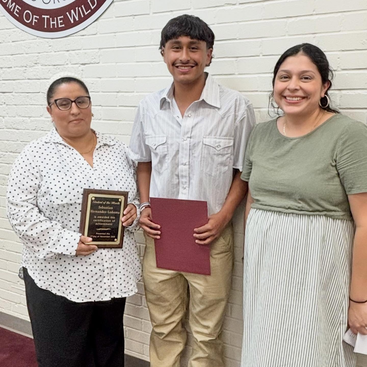 sebastian Ledesma November Student of the Month