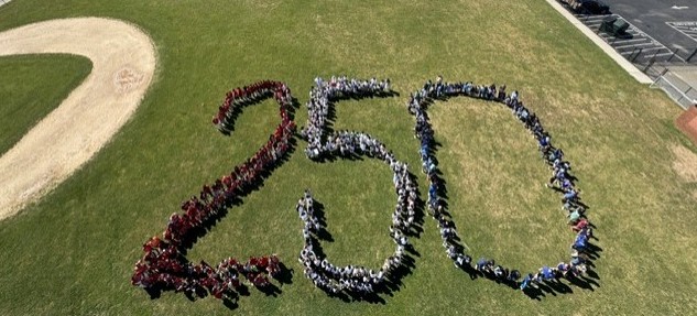aerial view of 250 made by people on the field