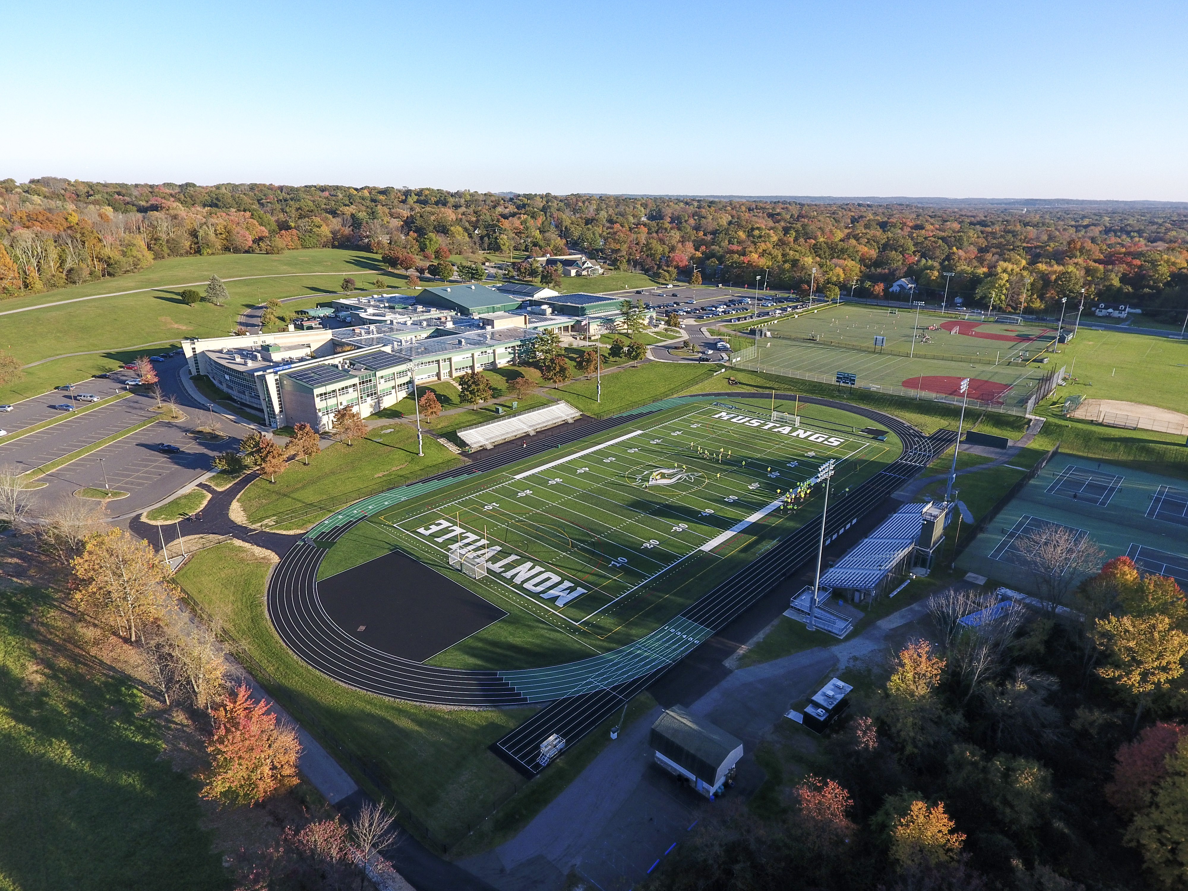 Bird's eye view of MTHS in Autumn