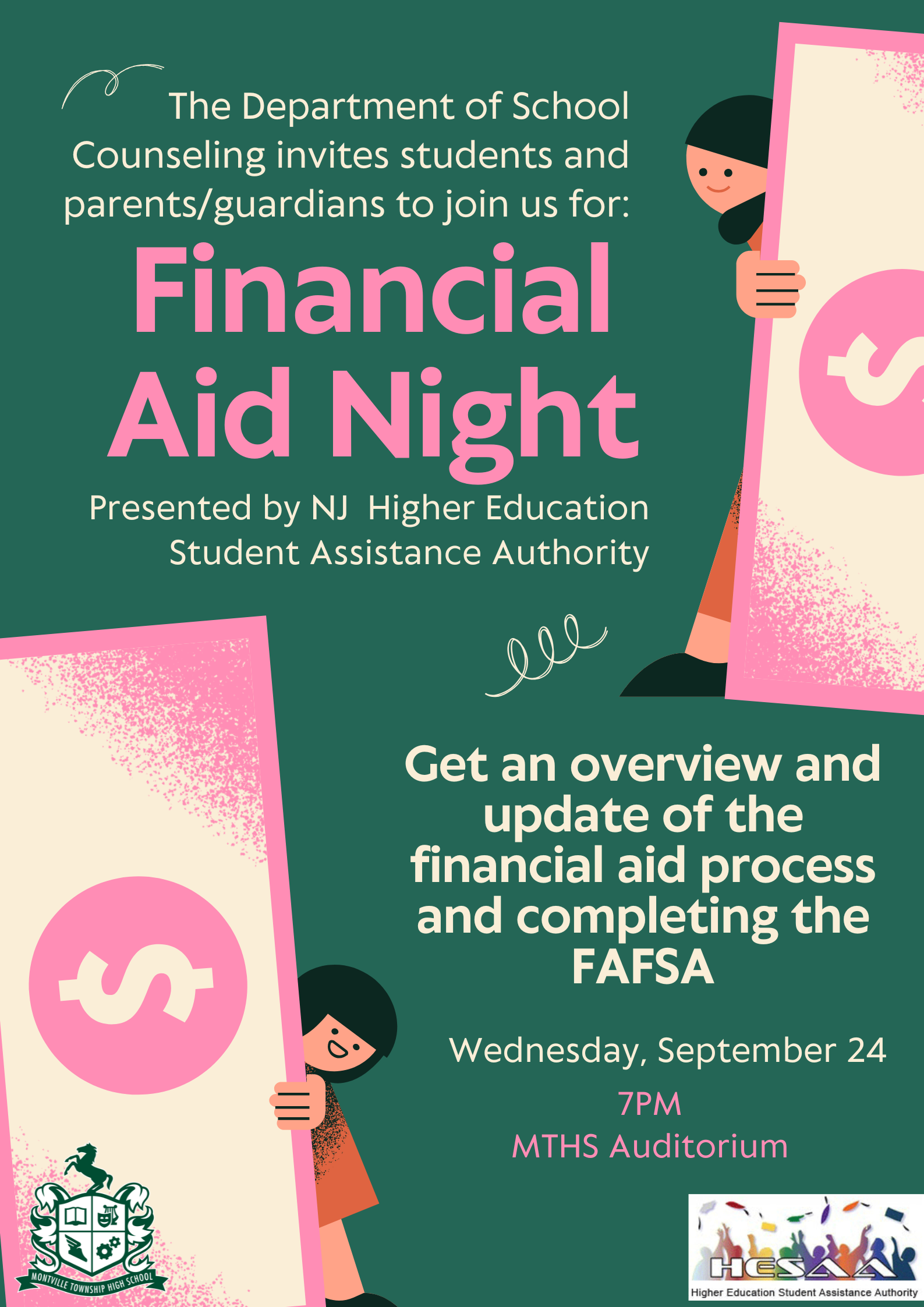 Financial Aid Night - Wednesday, September 24th @ 7PM