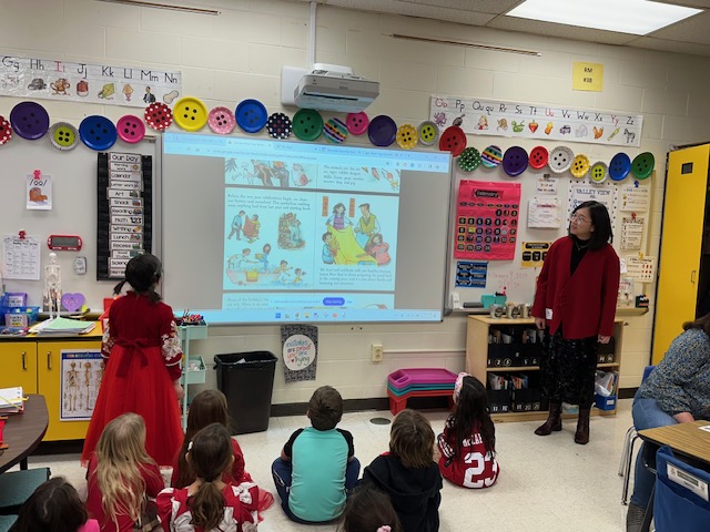 Valley View students learn about the lunar near year.