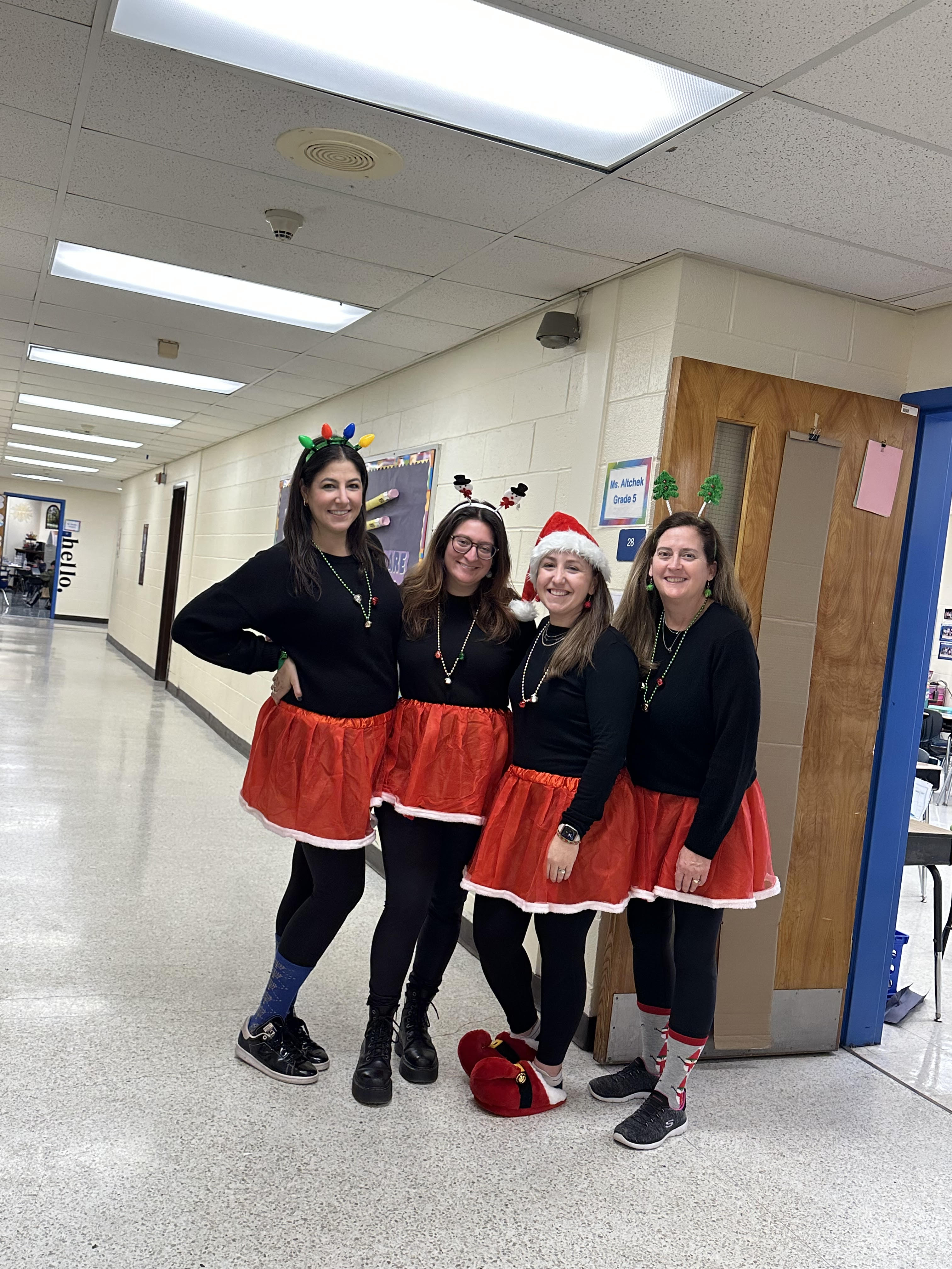 5th grsde teachers during holiday spirit week