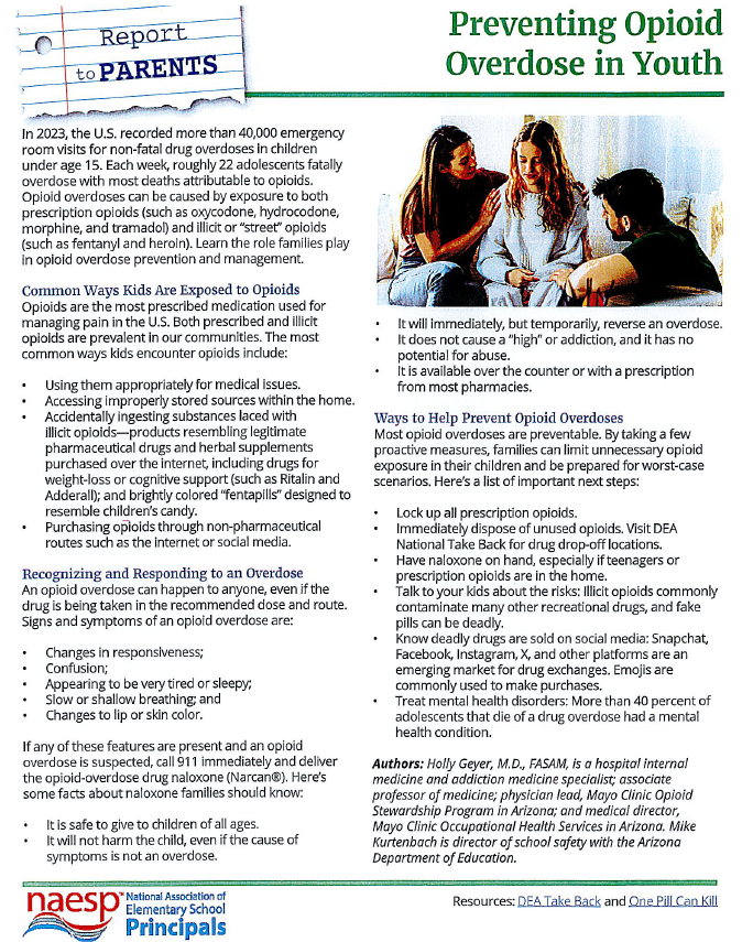 Preventing Opioid Overdose in Youth