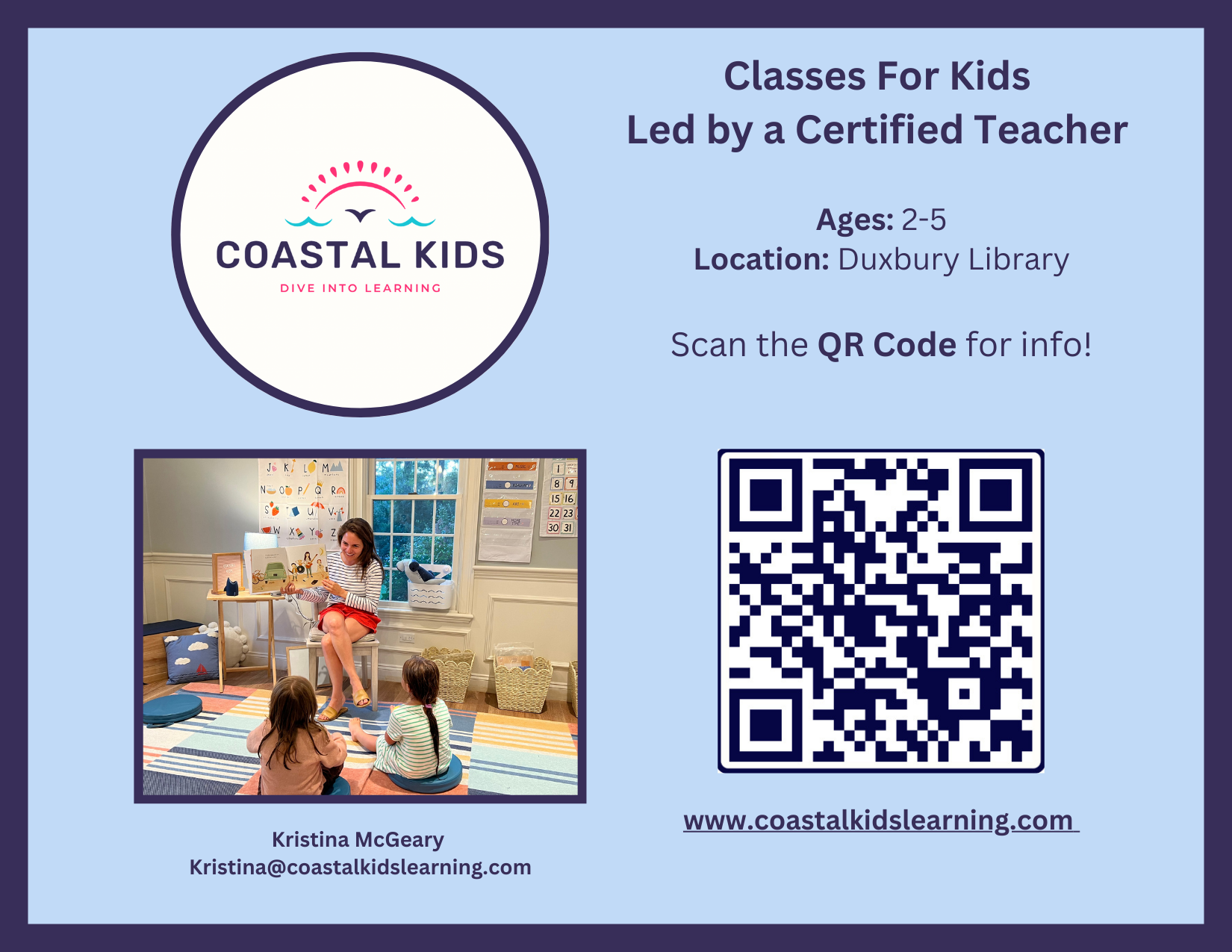 Coastal Kids program from ages 2-4 at the Duxbury Free Library