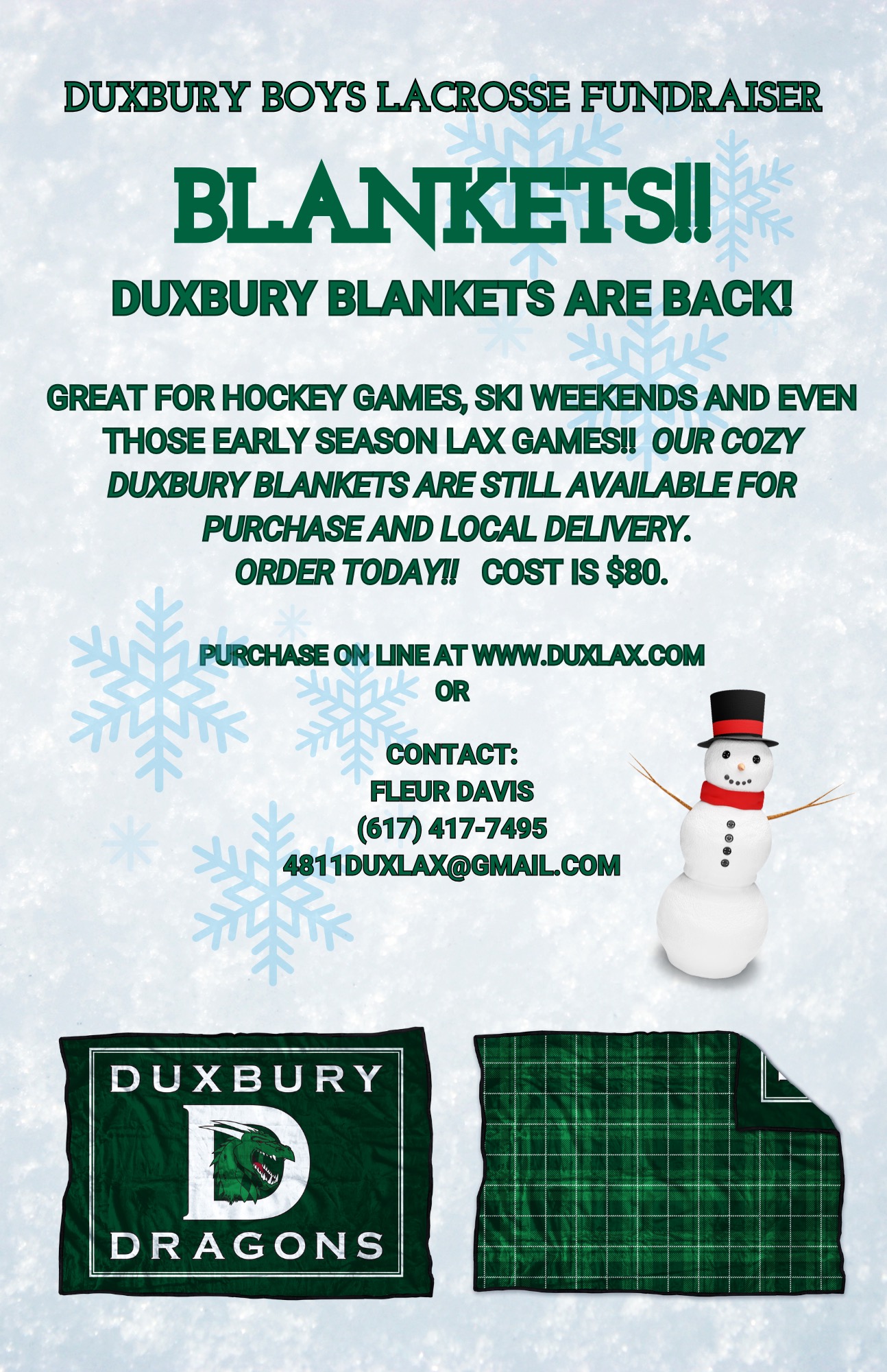 DHS Lacrosse Fundraiser, Blankets