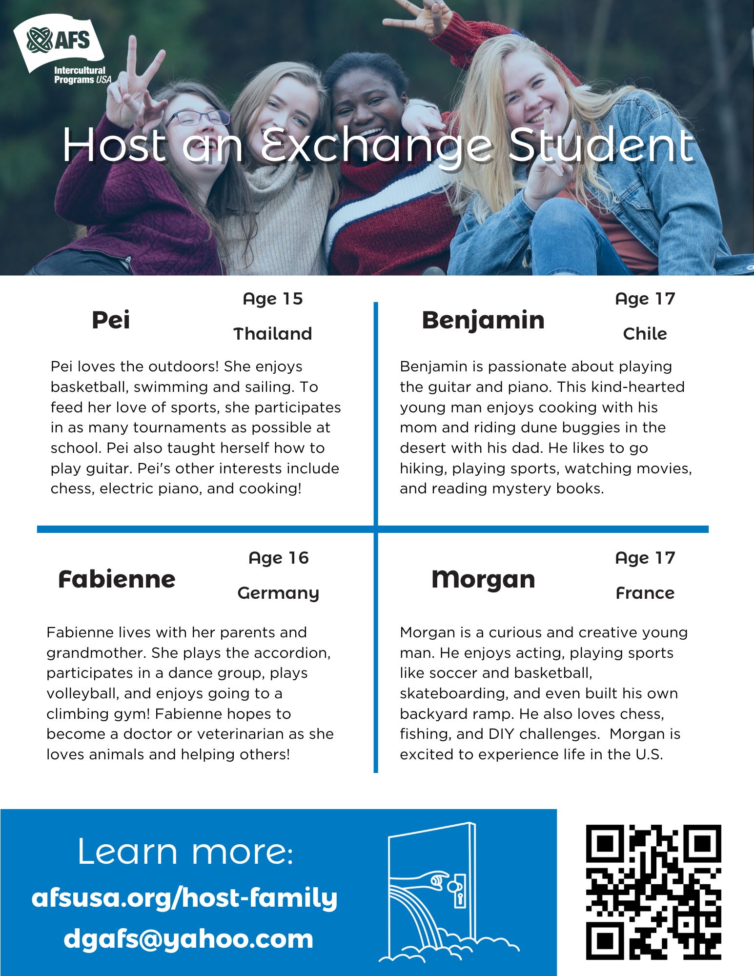 Host an AFS Exchange student