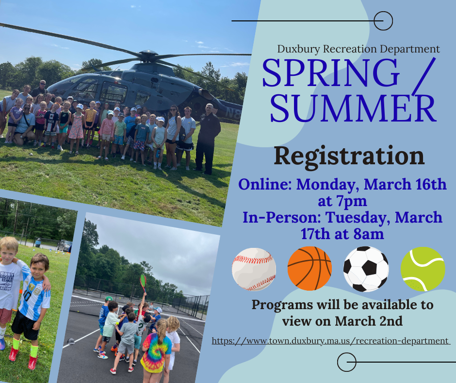 Duxbury Recreation Spring Summer Programs