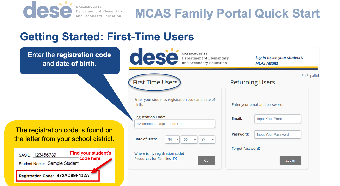 Quick Start Guide for MCAS Family Portal