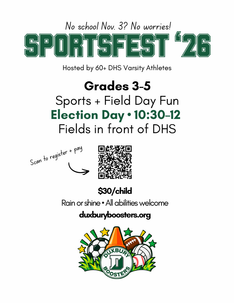 SportsFest for Grades 3-5 on Tue, Nov 3 from 10:30am- 12pm.  $30, Scan QR code to register