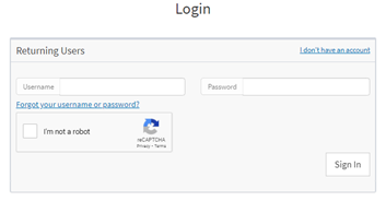 Returning Users secure reCAPTCHA form