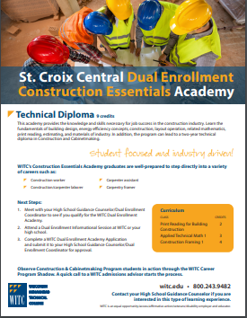 St. Croix Central Dual Enrollment Construction Essentials Academy