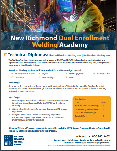 New Richmond Dual Enrollment Welding Academy