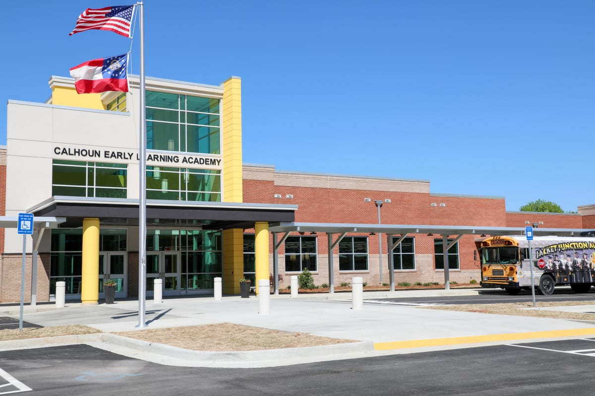 Calhoun Early Learning Academy building on a clear, sunny day