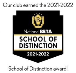 Our club earned the 2021-2022 School of Distinction award