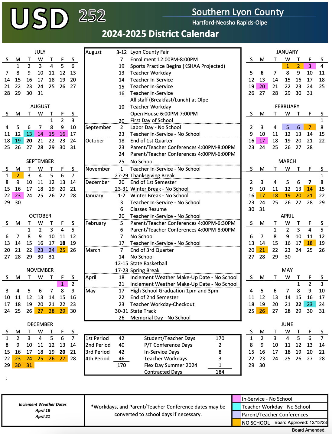 24-25 District Calendar