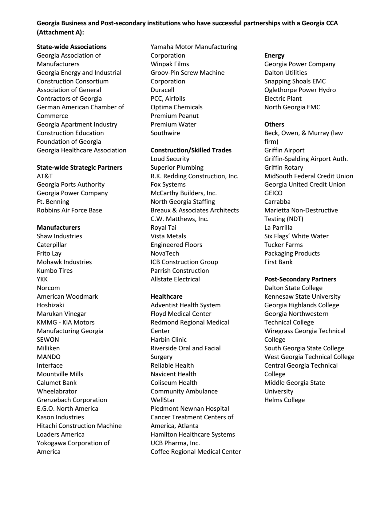 GA CCA White Paper/Partners