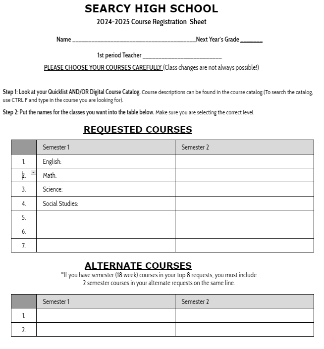24-25 Pre Registration Sheet 