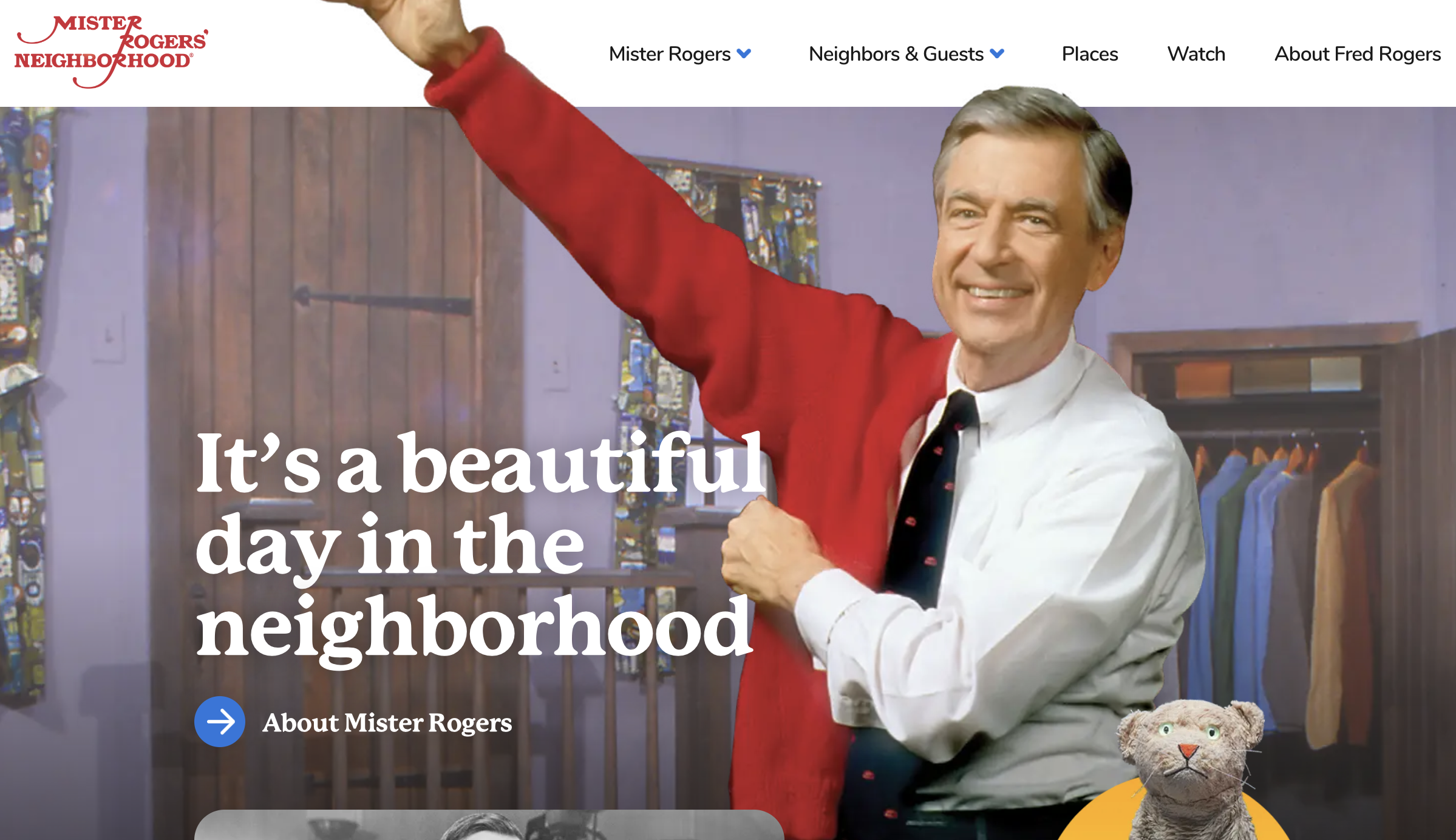 image shows a screenshot of the mr. rogers website