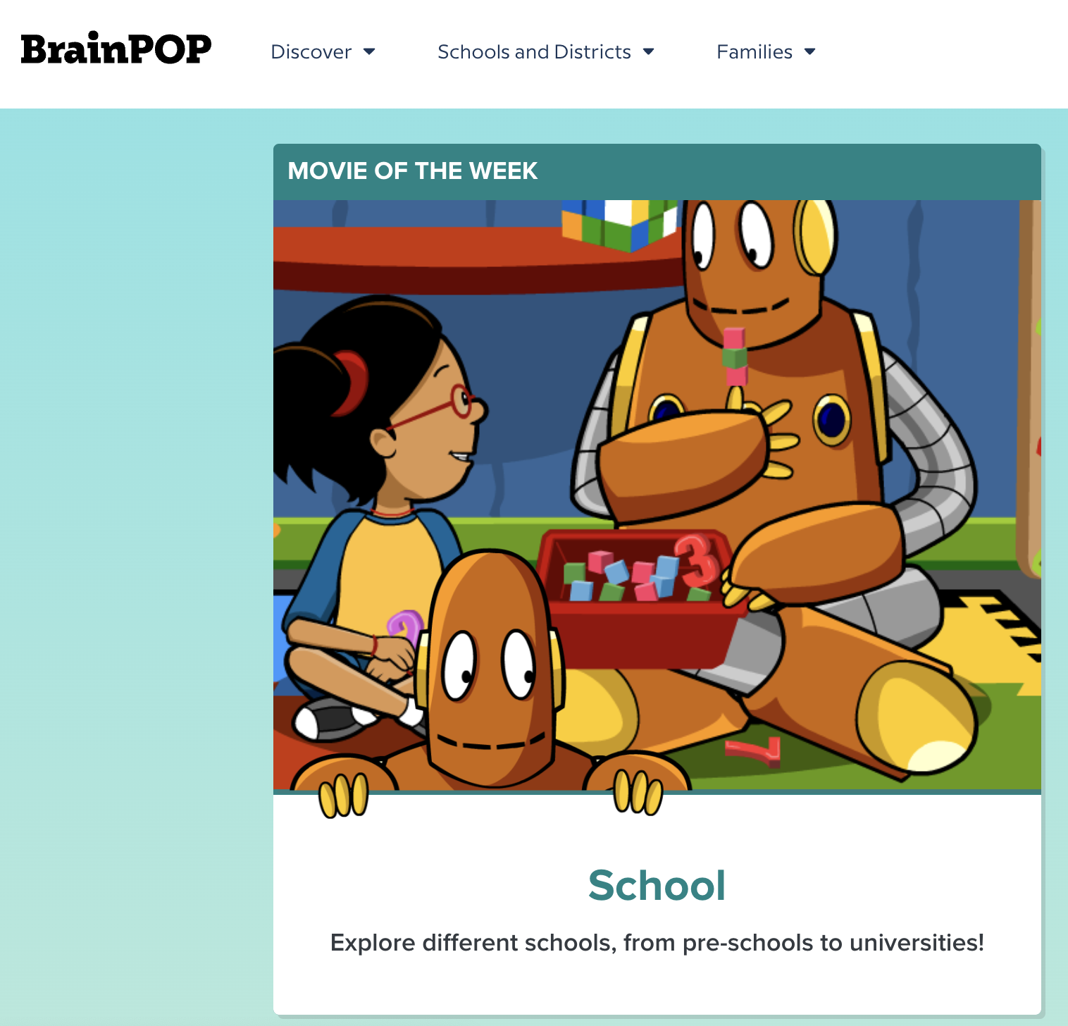 image shows a screenshot of the BrainPopJr. website