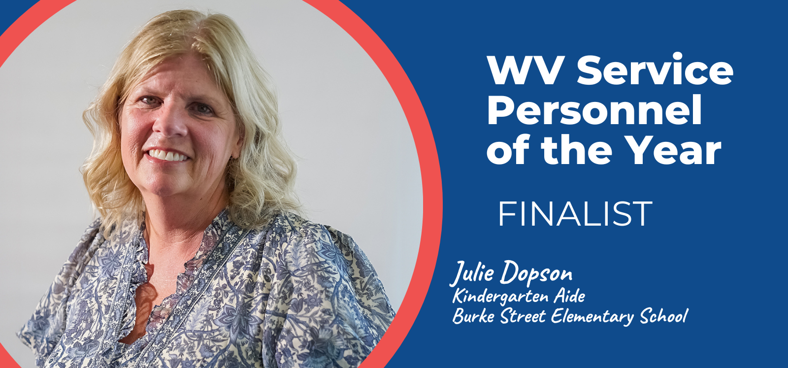 image of wv service personnel of the year template with image featuring julie dopson