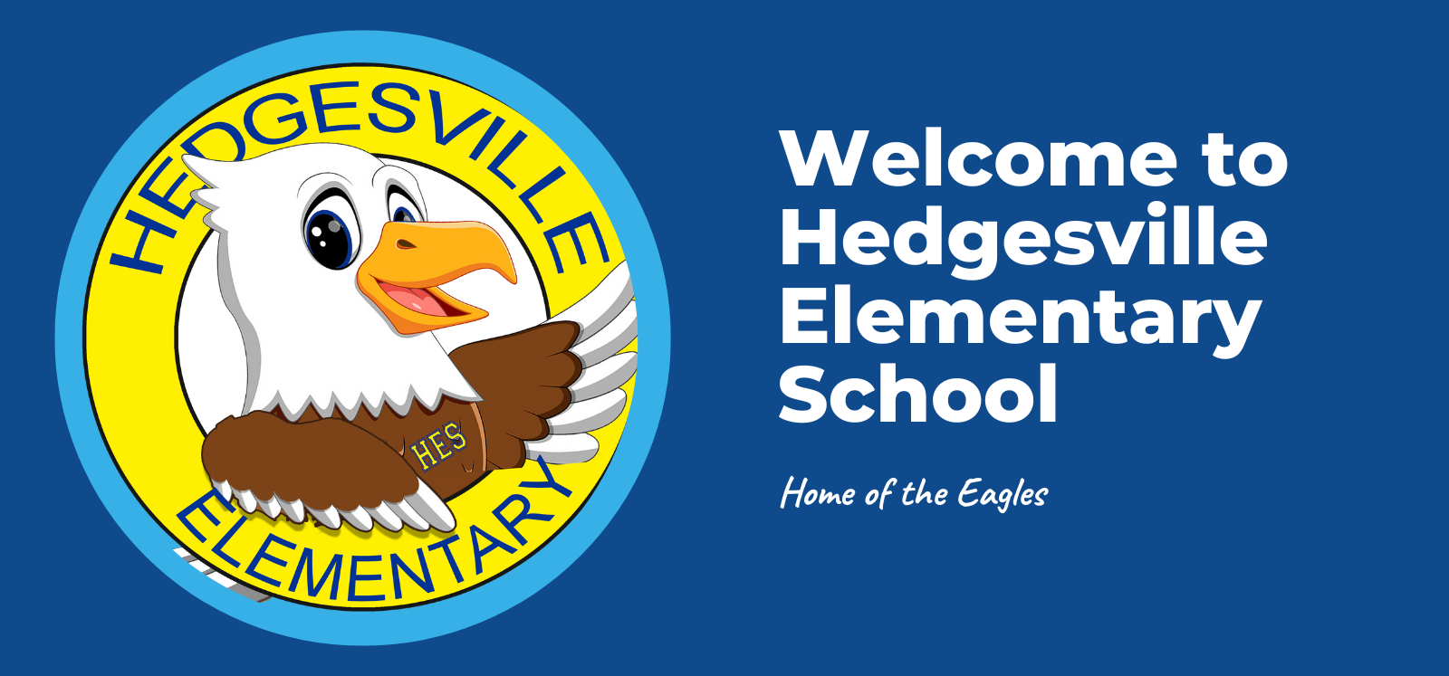 image of banner that says welcome to hedgesville elementary school home of the eagles