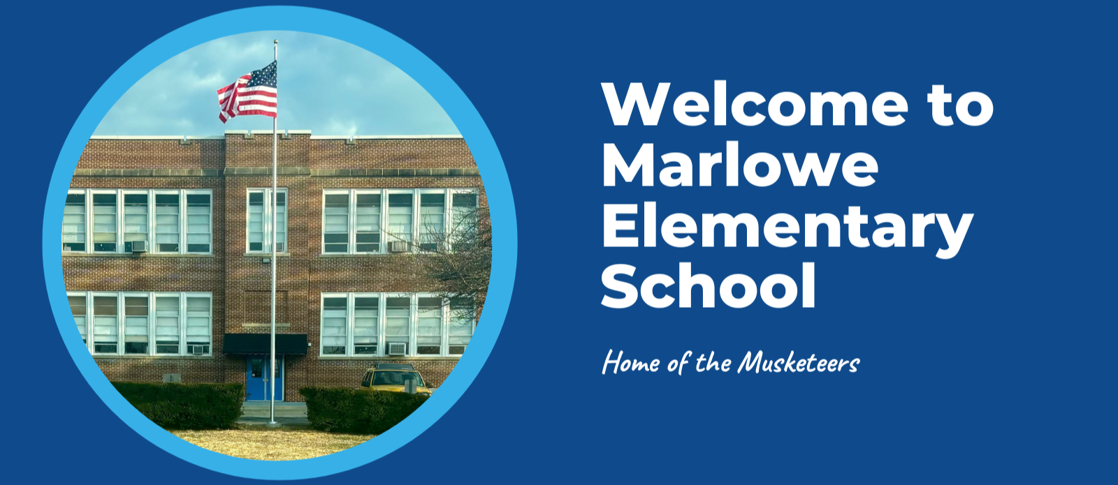 image of banner that says welcome to marlowe elementary school and home of the pioneers