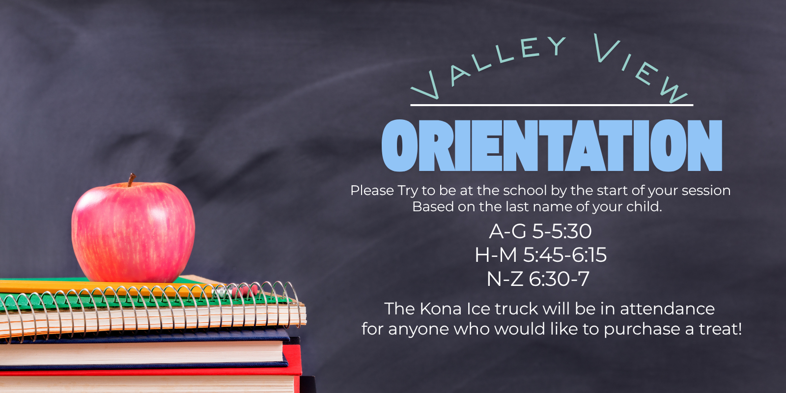 Schedule for orientation